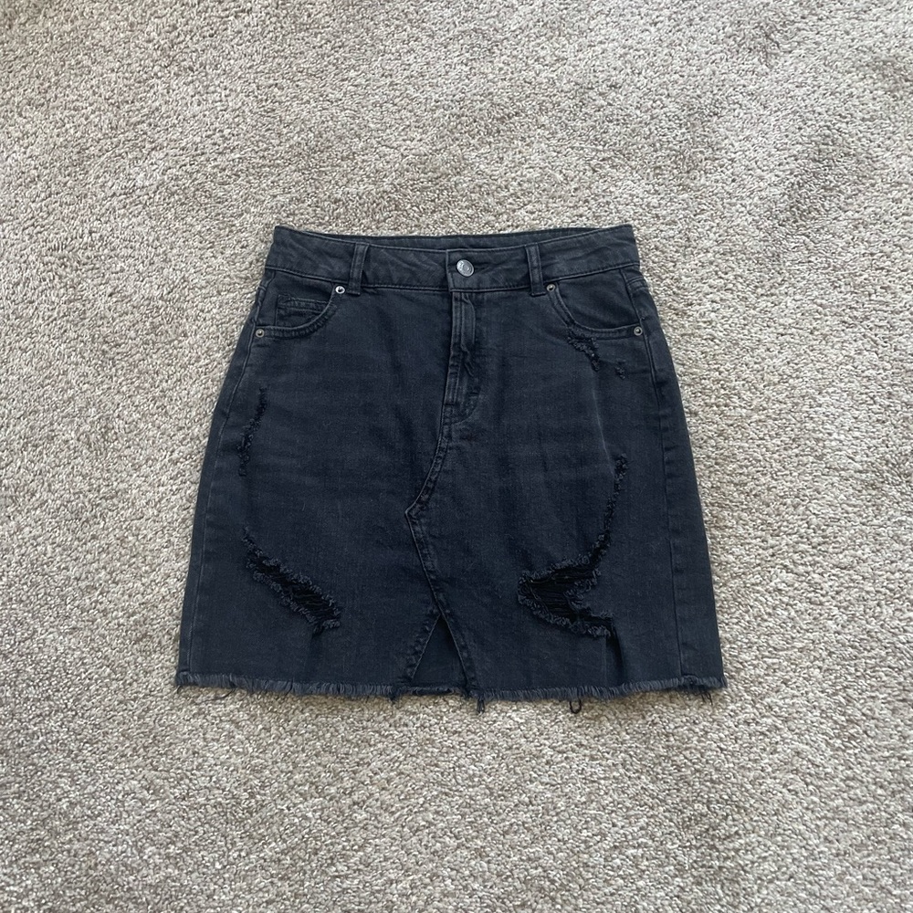 Black Denim Skirt